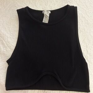 Zara Black Ribbed Crop Top